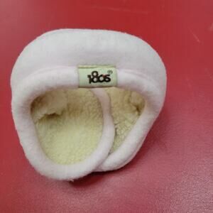180s Pale Pink Foldable Fleece Sherpa Lined Ear Warmers Behind the Head Earmuffs